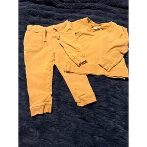 Angel Dear 2T Organic Cotton Sweat Set Camel Unisex Toddler Lounge Outfit EUC